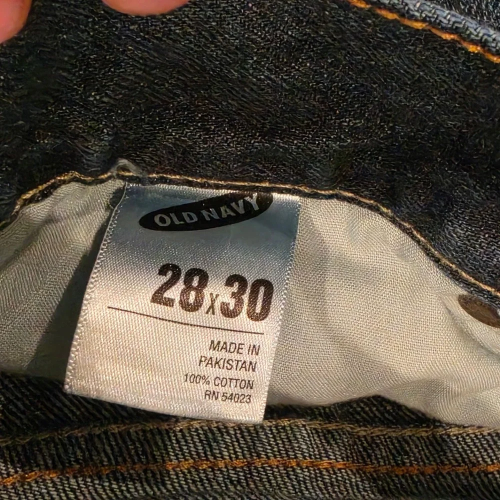 Old Navy Mens Authentic Straight Leg Jeans 28x30 Dark Wash Blue 100% Cotton